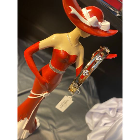 NWT FASHIONABLE ROYAL BRACELET DUEL LOOK GOLD METAL BLING CLASP - Picture 5 of 7